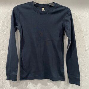 TEA, NWOT, girl's XL (12) navy, long sleeved 100% cotton tee shirt.